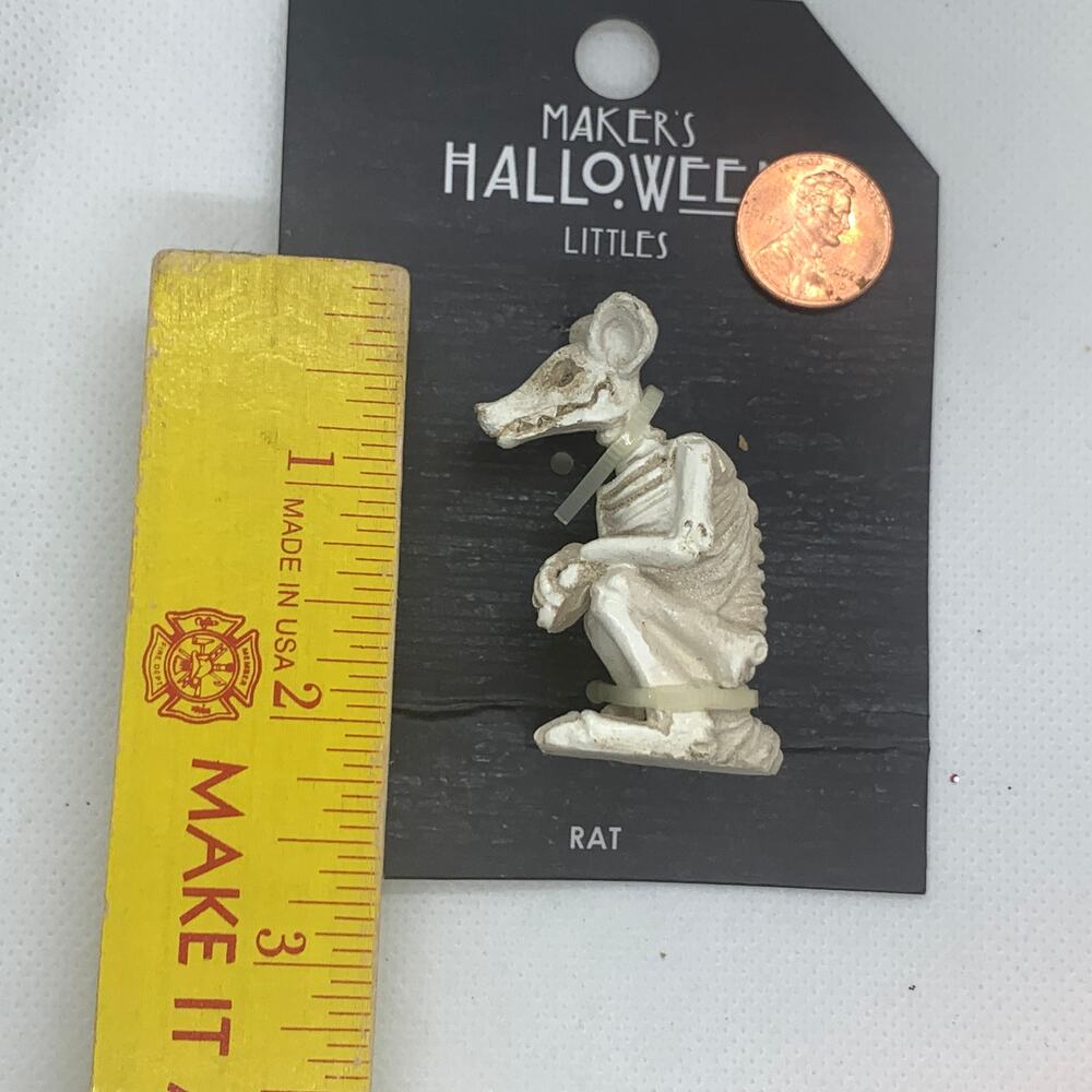 NIP Maker's Halloween Littles SKELETON RAT white miniature mouse Joann Joann's